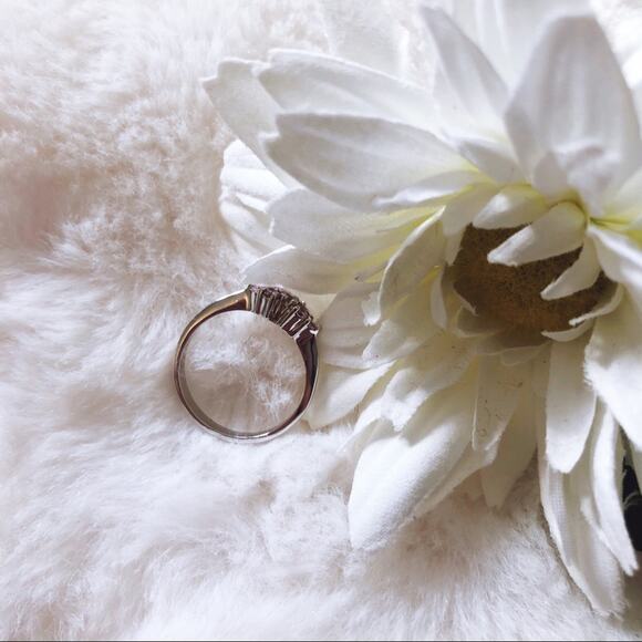 Sterling Silver Pink Floral Pinky Ring - Picture 11 of 11